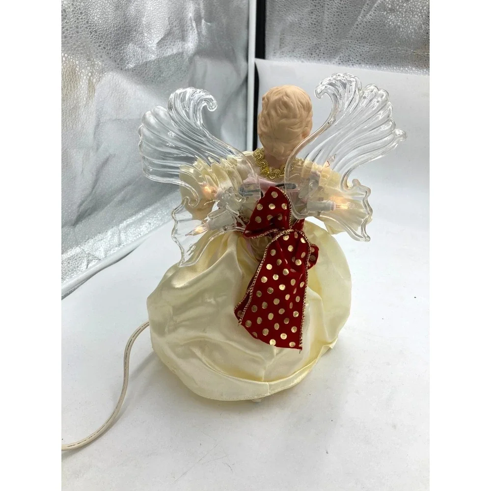 10 Light Animated Porcelain Angel Christmas Tree Top 11